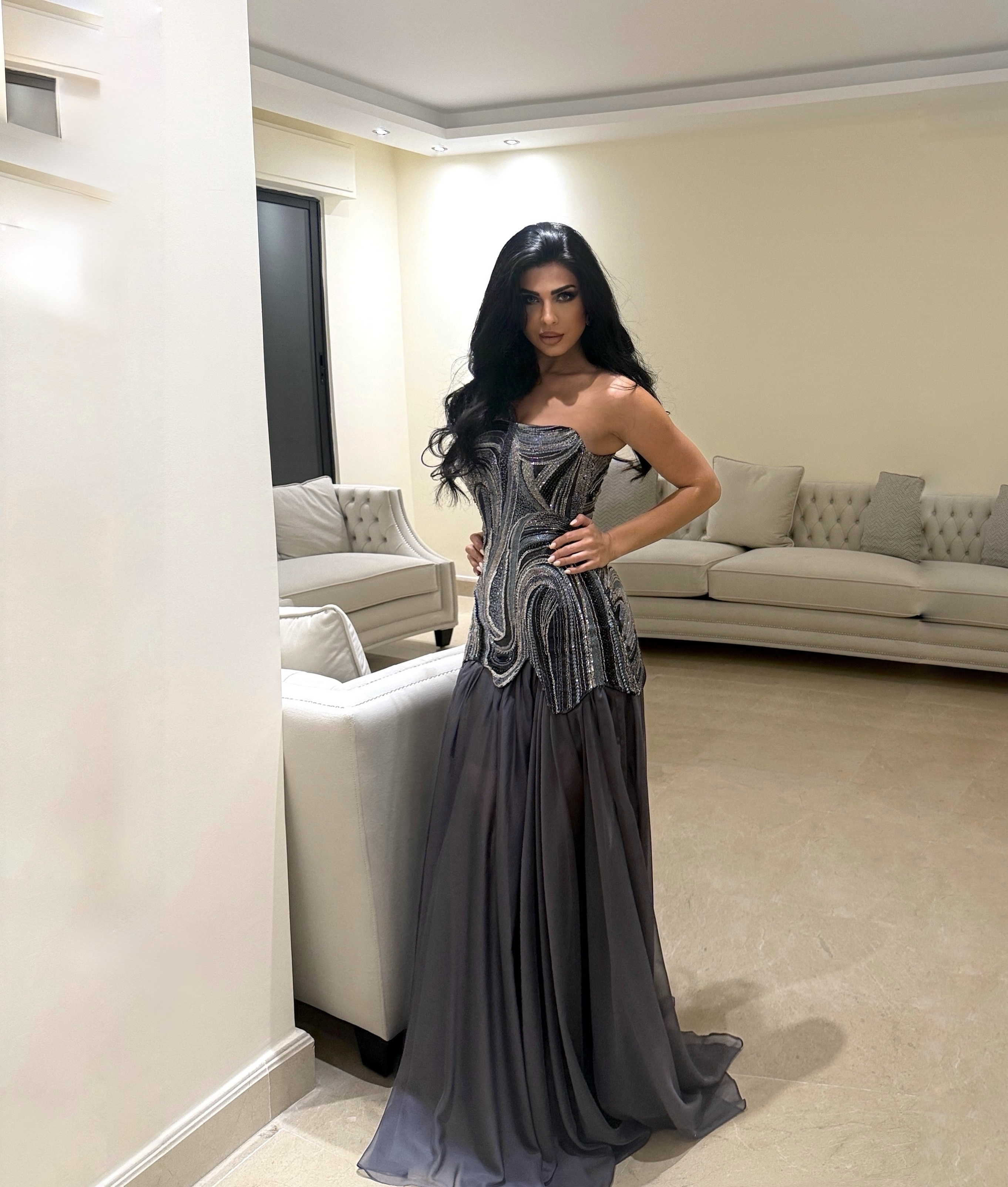 Charcoal Evening Dress