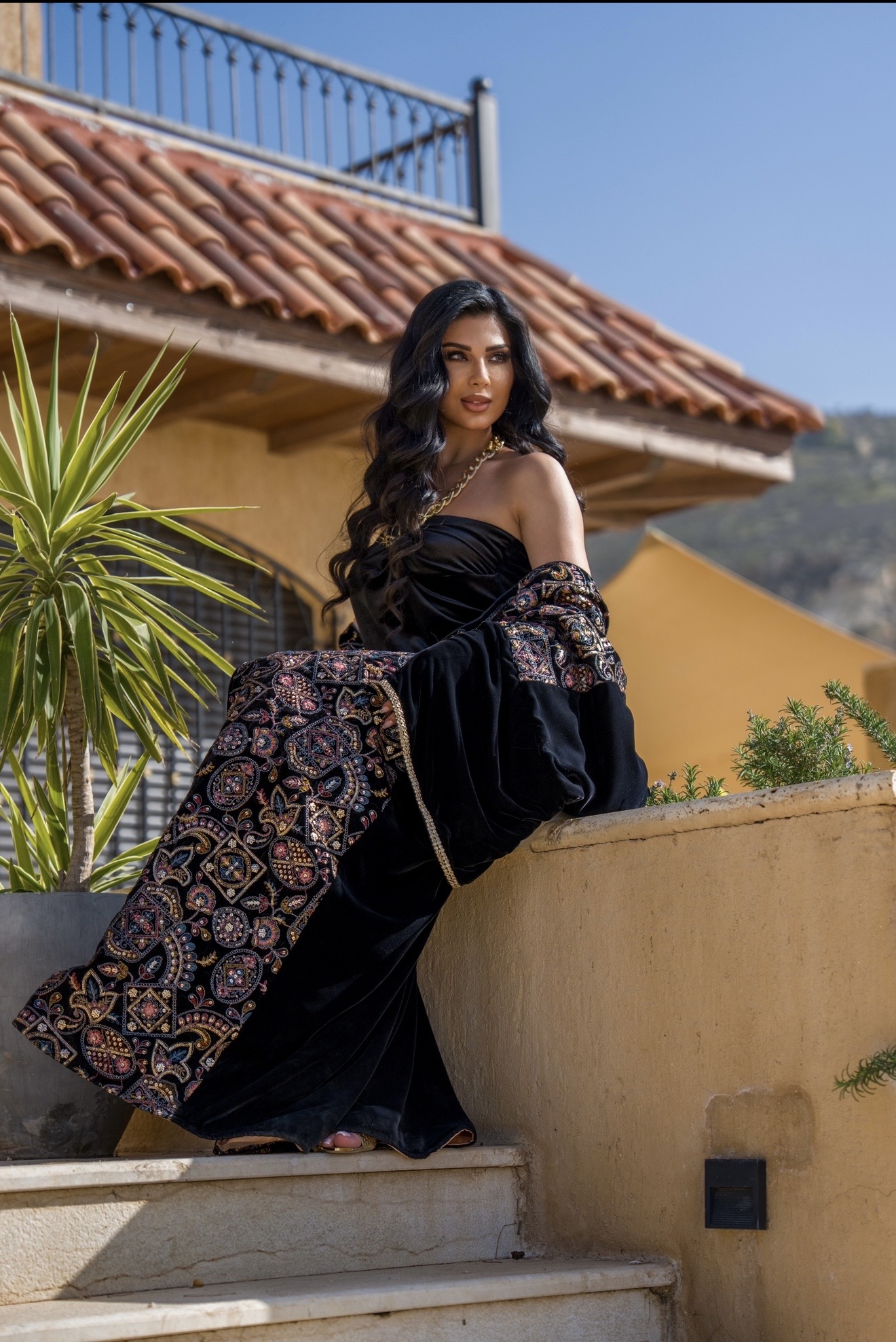 Velvet Embroidery Abaya